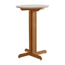 Mesa Bistrô Drinks Luxo em MDF Off White Madeira Maciça Mel Cozinha Bar Restaurante Mesa Bistrô Drinks Luxo em MDF Off White Madeira Maciça Mel Cozinha Bar Restaurante