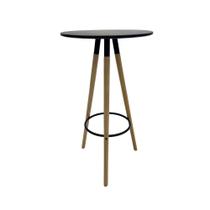 Mesa Bistrô Eiffel 60cm Preta Base Madeira Alta Preto Mesa Bistrô Eiffel 60cm Preta Base Madeira Alta Preto