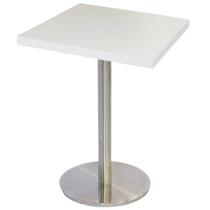 Mesa Bistro Georgia com Tampo Quadrado Branco de 60cm Base Inox - 59679 - Sun House