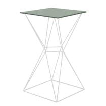 Mesa Bistrô Lucca Industrial Quadrado Ferro Branco Tampo 100% MDF Verde - Ahazzo Móveis