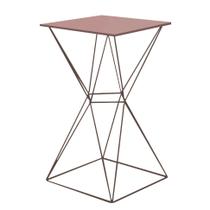 Mesa Bistrô Lucca Industrial Quadrado Ferro Marrom Tampo 100% MDF Rose - Ahazzo Móveis