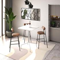 Mesa Bistrô Quadrada Orgânica 80cm Soho Est.Branca