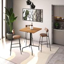 Mesa Bistrô Quadrada Orgânica Soho 80cm Est.Preta