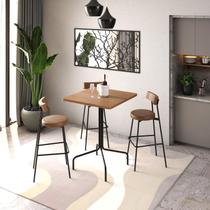 Mesa Bistrô Quadrada Orgânica Soho 80cm Est.Preta