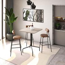 Mesa Bistrô Quadrada Orgânica Soho 80cm Est.Preta