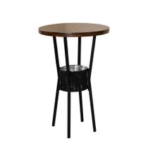 Mesa Bistrô Redonda Bar Marrom e Preta Mesa Bistrô Redonda Bar Marrom e Preta