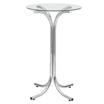 Mesa Bistrô Redonda Cromada e Tampo de Vidro - Criativa