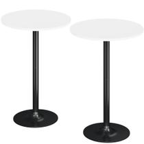 Mesa Bistrô Redonda Flamaker Base de Metal Tampo MDF