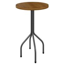 Mesa Bistrô Redonda Madeira Maciça 70cm Bete Marrom/Preto