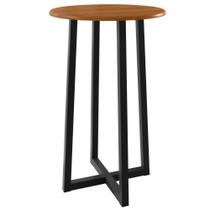 Mesa Bistrô Redonda Madeira Maciça e Aço 70cm Coliseu Marrom Preto/Marrom Mesa Bistrô Redonda Madeira Maciça e Aço 70cm Coliseu Marrom Preto/Marrom