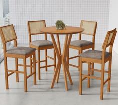 Mesa Bistrô Simpatia 4 Banquetas Jade Tela JCM Cinamomo