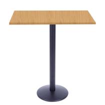 Mesa Bistrô Zeta Ferro Preto 111,50 cm Alt Base Disco Tampo MDP Quadrado 80 cm Larg x 2,50 cm Samba