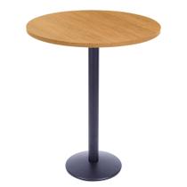 Mesa Bistrô Zeta Ferro Preto 111,50 cm Alt Base Disco Tampo MDP Redondo 80 cm Larg x 2,50 cm Samba