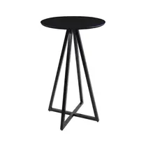 Mesa Bistrô Zig - Base em Aço Preta - Tampo Redondo 60cm - Preta
