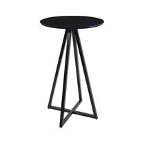 Mesa Bistrô Zig - Base em Aço Preta - Tampo Redondo 70cm - Preta