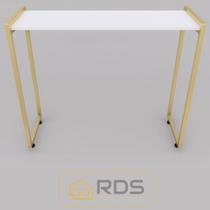 Mesa Buffet Balcão Aparador Bella Com Pés Dourado 90x30x76