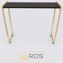 Mesa Buffet Balcão Aparador Bella Com Pés Dourado 90X30X90