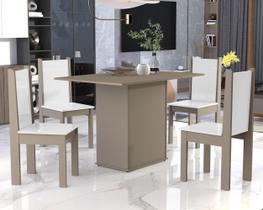 Mesa C/ 4 Cadeiras Sofisticada Chique Moderna Luxo MDF Brisa