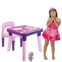 Mesa C/Cadeira Infantil Hello Kitty + Fantasia Princesa Rosa