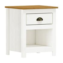 Mesa Cabeceira 1 Gaveta Branco/Freijó Topázio - FN