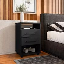 Mesa Cabeceira 2 Gavetas com Nicho 45CM Puxador MDP MDF Mesinha Canto Para Quarto Cama Mesa Cabeceira 2 Gavetas com Nicho 45CM Puxador MDP MDF Mesinha Canto Para Quarto Cama