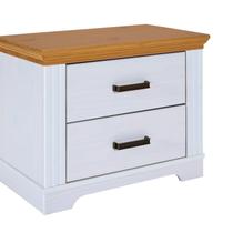 Mesa Cabeceira 2 gavetas Maluno em Madeira Maciça Pinus Branco