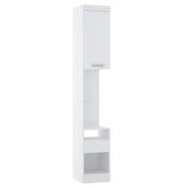 Mesa Cabeceira Alta 38cm 1Porta 1 Gaveta Alpes Branco Branco