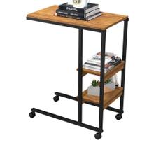 Mesa Cabeceira Auxiliar Cama Sofá Rodizios Estilo Industrial