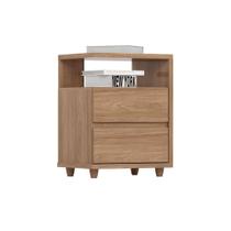 Mesa Cabeceira Campeche c/ 2 Gavetas Jequitibá Brilho - Henn
