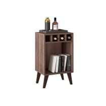 Mesa Cabeceira Casal RT3142 c/ Nicho p/ 4 Garrafas Rustico - Movelbento