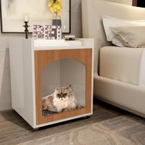 Mesa Cabeceira Casinha de Cachorro/Gato PET Off White/Freijo - Ofertamo Mesa Cabeceira Casinha de Cachorro/Gato PET Off White/Freijo - Ofertamo
