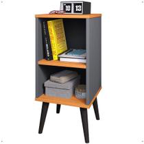 Mesa Cabeceira Charme Mesinha Lateral Cama Box Nicho Prateleira Organizadora Decoração Quarto Cinza/Cinamomo - Lojas RPM