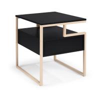 Mesa Cabeceira Copacabana em Aço Carbono Dourado