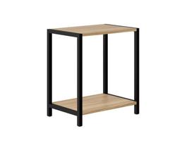 Mesa Cabeceira Estilo Industrial Mdf E Metalão 44Cm Nogueira