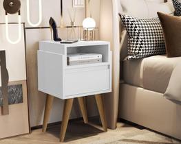 Mesa Cabeceira Evora Plus Pés Palito Branco Comprar Moveis
