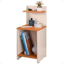 Mesa Cabeceira Fantasy Nicho Porta Objetos Prateleira Organizadora Mesinha Lateral Decoração Quarto Off White/Cinamomo Lojas RPM