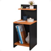 Mesa Cabeceira Fantasy Nicho Porta Objetos Prateleira Organizadora Mesinha Lateral Decoração Quarto Preto/Cinamomo Lojas RPM