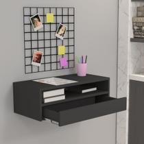 Mesa Cabeceira Gaveta Suspensa Inferior E Nicho Mdf 40cm Sala Quarto Casal Infantil Solteiro Organizadora Maquiagem Acessórios