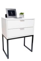 Mesa Cabeceira Industrial Eco 30 2 Gavetas Base Preta-