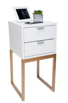 Mesa Cabeceira Industrial Off White Eco 30Cm 2 Gavetas Base Mesa Cabeceira Industrial Off White Eco 30Cm 2 Gavetas Base