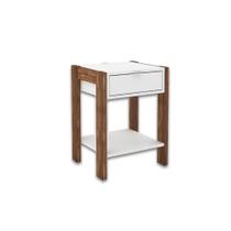 Mesa Cabeceira Infantil AZ1016 c/ 1 Gaveta Branco/Nogal - Tecno Mobili