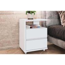Mesa Cabeceira Infantil Campeche c/ 2 Gavetas Branco - Henn Mesa Cabeceira Infantil Campeche c/ 2 Gavetas Branco - Henn