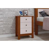 Mesa Cabeceira Infantil Maggiore c/ 3 Gavetas Frassino/Off White - Lopas