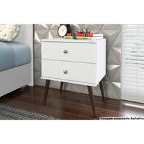 Mesa Cabeceira Infantil RT 3032 c/ 2 Gavetas Branco - Movelbento