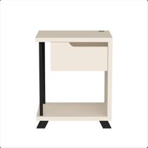 Mesa Cabeceira JB 1010 MDP C/Entrada USB Perola JB Bechara