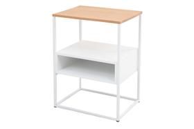 Mesa Cabeceira Lucy Moderna Quarto Sala Apoio Cama Branco/Damasco Mesa Cabeceira Lucy Moderna Quarto Sala Apoio Cama Branco/Damasco