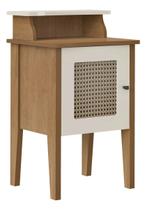 Mesa Cabeceira Madeira Cinamomo Off White 72x43x36cm - Roma Colorido