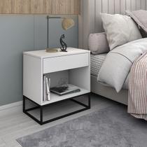 Mesa Cabeceira Malta Branco Em Estilo Industrial Base Preto Mesa Cabeceira Malta Branco Em Estilo Industrial Base Preto