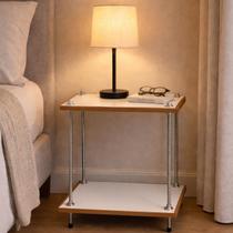 Mesa Cabeceira Mesinha Quarto Branca Suspensa Madeira MDF Industrial Retro Moderna Pequena Baixo Estreita Vintage Diferente Quadrada Sala mesa de cabeceira