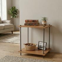 Mesa Cabeceira Mesinha Quarto Suspensa Marrom Madeira MDF Industrial Pequena Diferente Quadrada Retro Baixo Moderna Vintage Estreita Sala